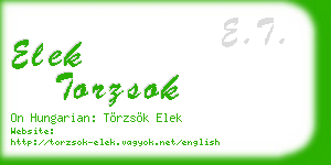 elek torzsok business card