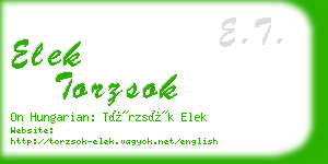 elek torzsok business card